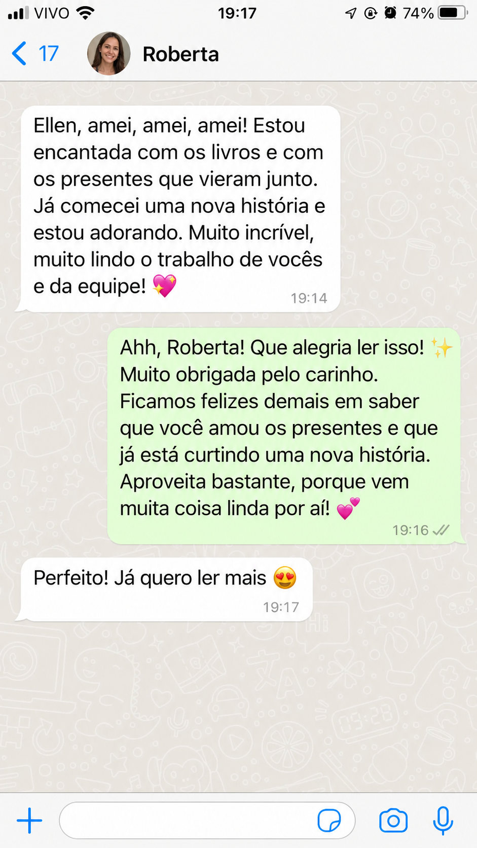 Conversa de Roberta com a Biblioteca Hot